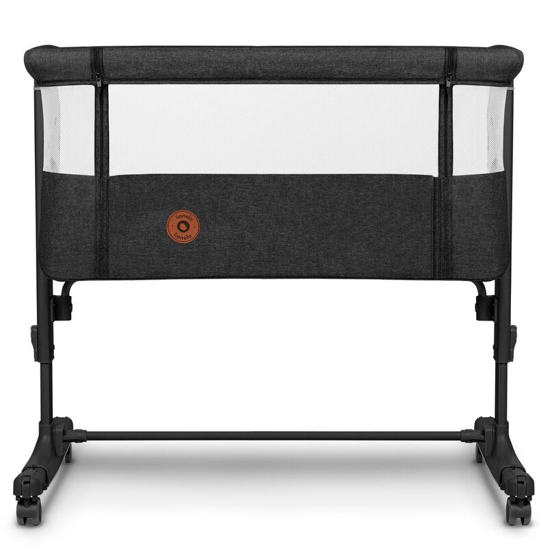 Patut co-sleeper, Lionelo, Aurora, 3 in 1, Cu leganare si setare unghiulara, Include saltea cu densitate T25 si geanta transport, Reglabil in 5 pozitii pe inaltime, Pana la 9 kg, 0 luni+, Conform cu EN 1130:2019+AC:2020, EN 16890:2, Gri inchis