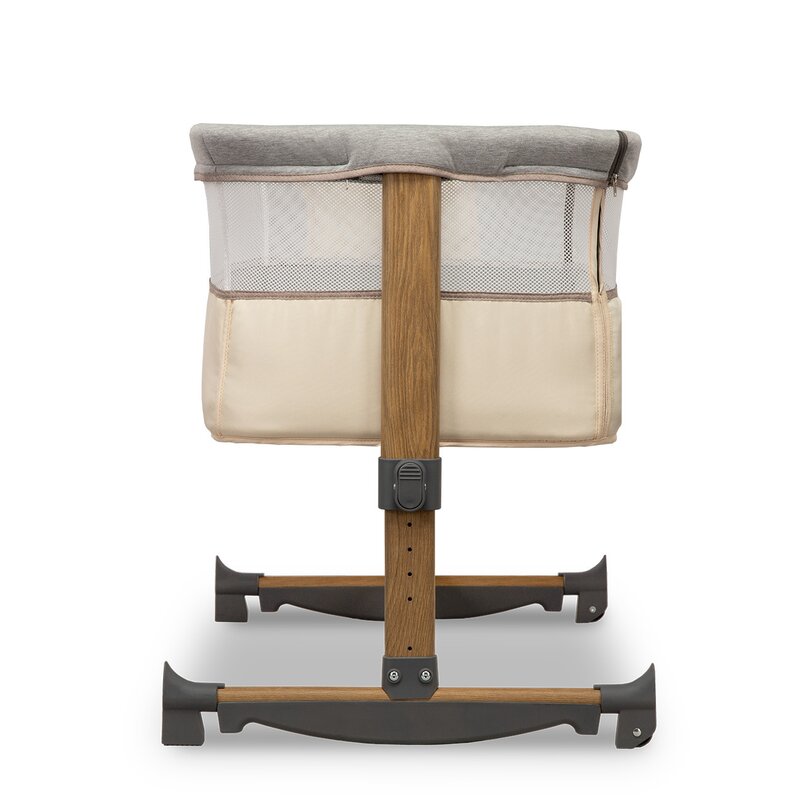 Patut co-sleeper, Lionelo, Leonie, Cu sistem de leganare, Cu setare unghiulara, Reglabil in 5 pozitii pe inaltime, Conform cu standardele europeane de securitate EN1130 si EN16890, Beige Sand