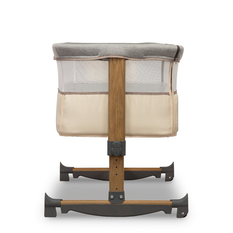 Patut co-sleeper, Lionelo, Leonie, Cu sistem de leganare, Cu setare unghiulara, Reglabil in 5 pozitii pe inaltime, Conform cu standardele europeane de securitate EN1130 si EN16890, Beige Sand