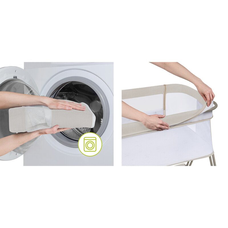 Patut co-sleeper Lionelo Luna Bej cu cos de depozitare