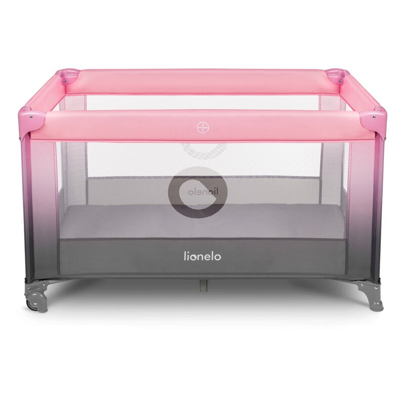 Patut pliant, Lionelo, Stefi, Cu un nivel, Cu intrare laterala cu fermoar, 2 roti, 120x60 cm, Conform cu standardul european de securitate EN 716, Roz Ombre