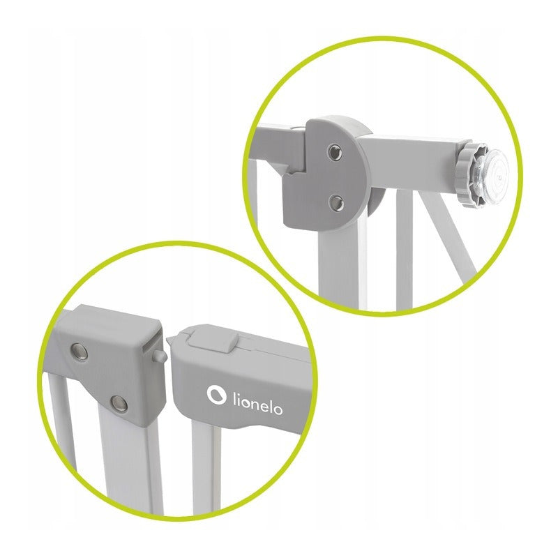 Poartă de siguranță Lionelo Truus Slim LED Gri – detalii mecanism