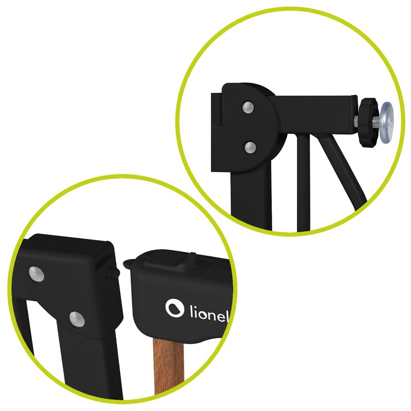 Poartă de siguranță Lionelo Truus Slim Black Carbon Natural – detaliu închidere