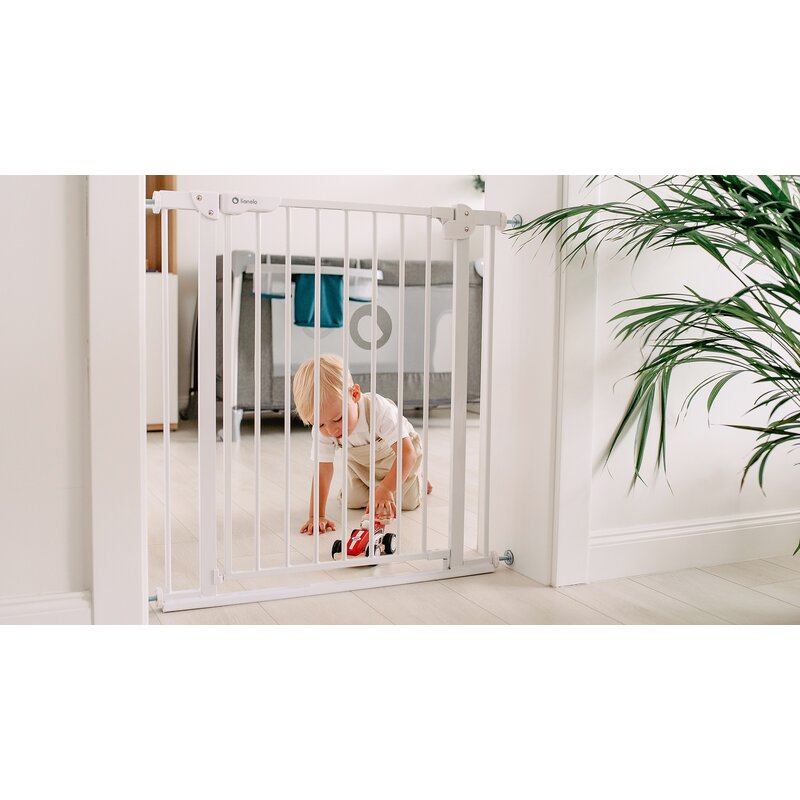 Poarta de siguranta, Lionelo, Truus Slim, Prin presiune, 105 cm, Conform cu standardul european de securitate EN1930, Gri