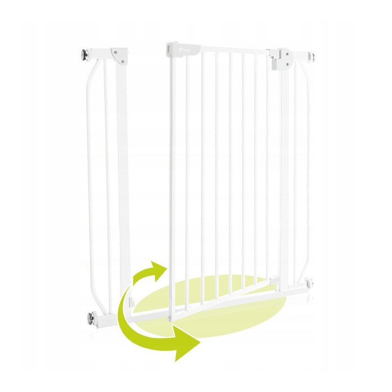 Poarta de siguranta, Lionelo, Truus Slim Led, Prin presiune, Cu lumina Led cu senzor, 105 cm, Conform cu standardul european de securitate EN1930, Alb