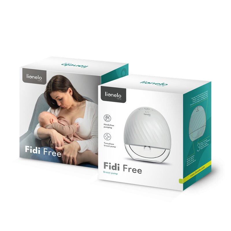 Pompă de Sân Lionelo Fidi Free Hands-Free 5 Funcții Masaj 150ml Portabilă