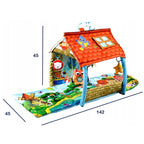 Salteluta interactiva Lionelo, Agnes, Cu jucarii, Conform cu standardul european de securitate EN71, 142x142x45 cm, Multicolor