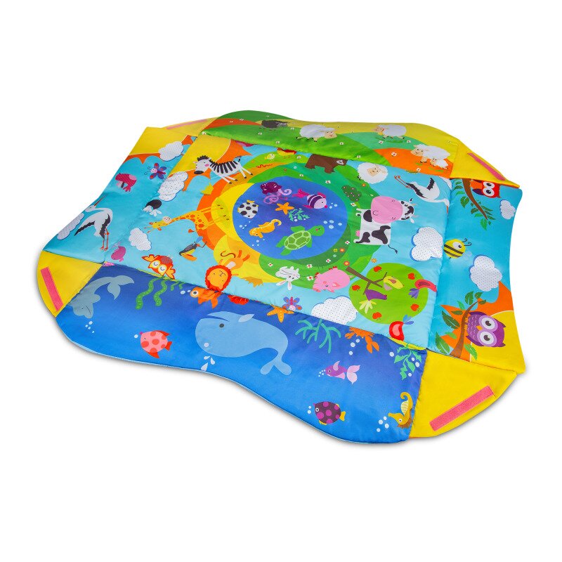 Salteluta interactiva, Lionelo, Anika, Cu jucarii, Oglinda, Perna, Conform cu standardul european de securitate EN71, Multicolor