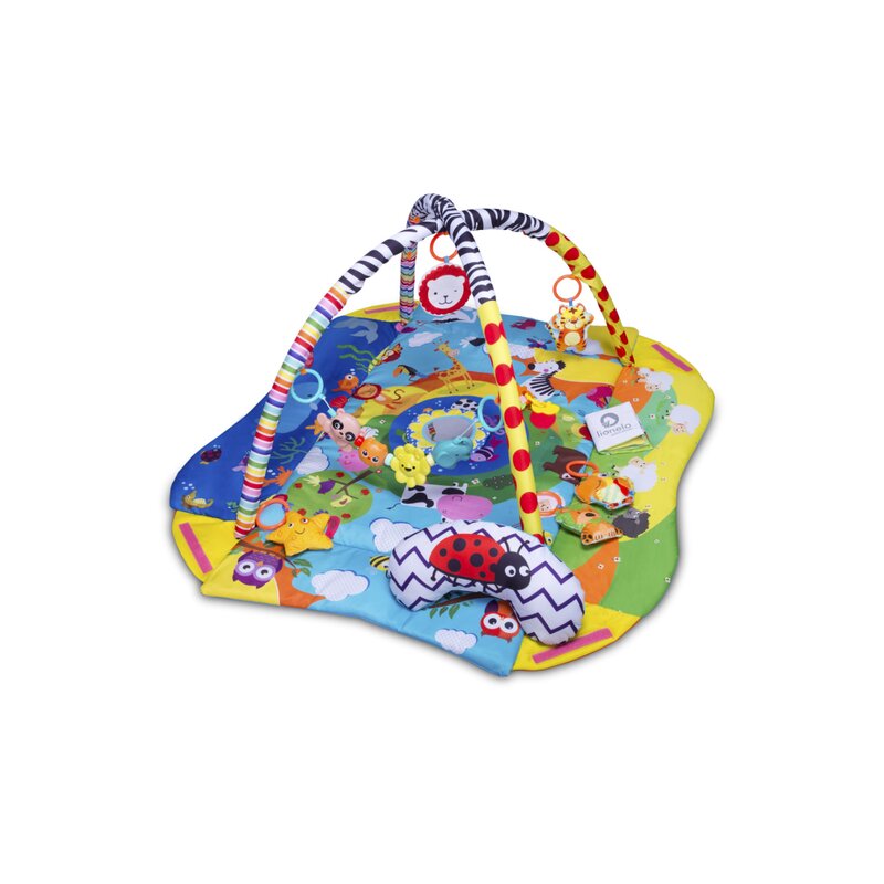 Salteluta interactiva, Lionelo, Anika, Cu jucarii, Oglinda, Perna, Conform cu standardul european de securitate EN71, Multicolor