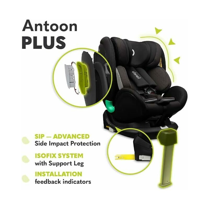 Scaun auto Lionelo i-Size Antoon Plus, Negru