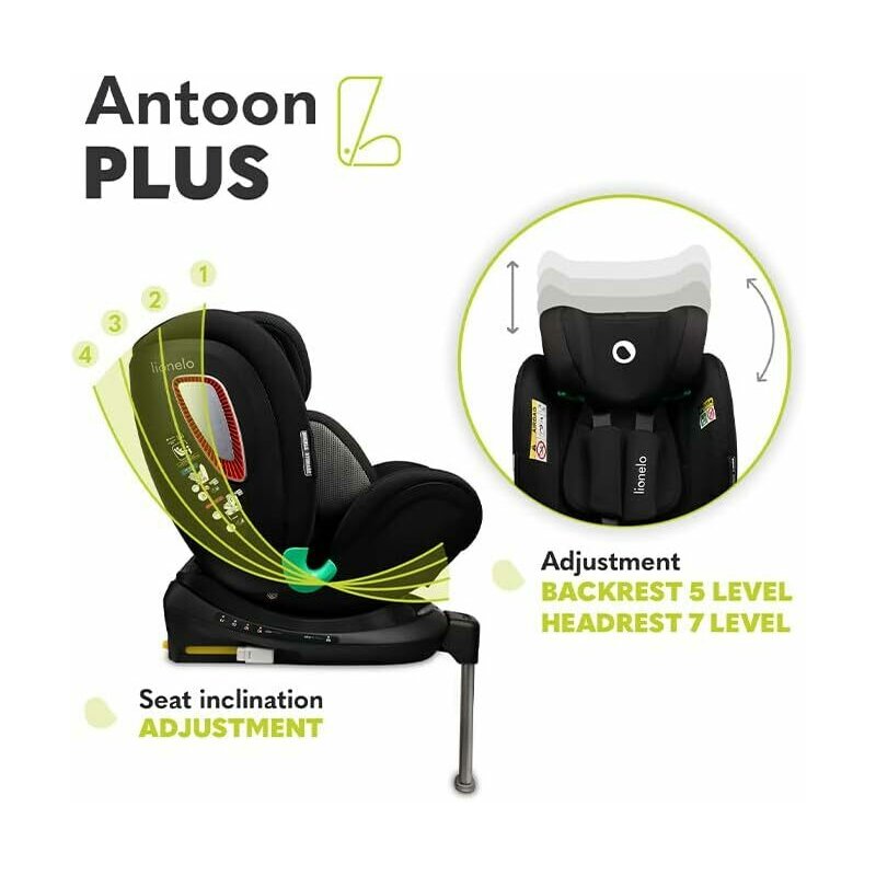 Scaun auto Lionelo i-Size Antoon Plus, Negru