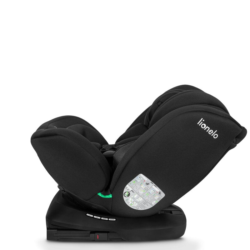 Scaun auto, Lionelo, Bastiaan i-Size, 4 in 1, Protectie laterala, Cu spatar inclinabil in 4 pozitii, Cu tetiera reglabila in 7 pozitii, Rotire 360 grade, Top Tether, 0-36 Kg, 40-150 cm, Cu Isofix, Conform cu ECE R129/03, Negru