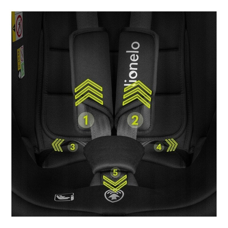 Scaun auto, Lionelo, Bastiaan i-Size, 4 in 1, Protectie laterala, Cu spatar inclinabil in 4 pozitii, Cu tetiera reglabila in 7 pozitii, Rotire 360 grade, Top Tether, 0-36 Kg, 40-150 cm, Cu Isofix, Conform cu ECE R129/03, Negru/Rosu