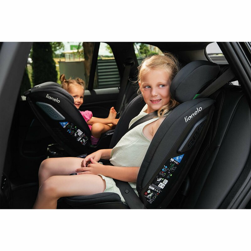 Scaun auto, Lionelo, Bastiaan RWF i-Size, Pozitie de somn, Protectie laterala, Rotire 360 grade, 0-36 Kg, Cu Isofix si Centura Top Tether, Conform cu standardul european de securitate ECE R129, Gri