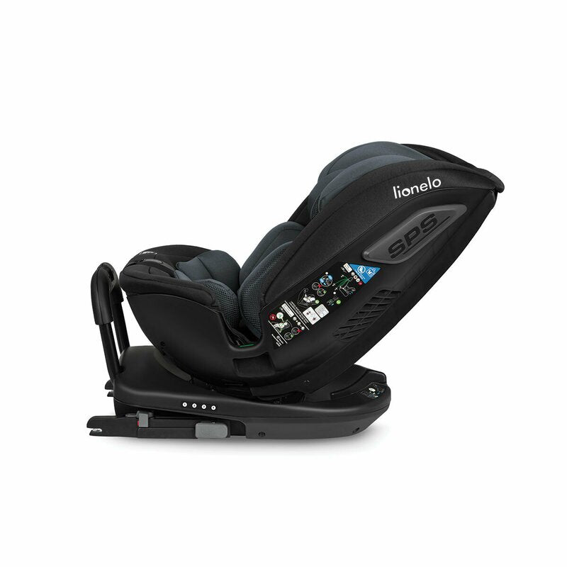 Scaun auto, Lionelo, Bastiaan RWF i-Size, Pozitie de somn, Protectie laterala, Rotire 360 grade, 0-36 Kg, Cu Isofix si Centura Top Tether, Conform cu standardul european de securitate ECE R129, Gri