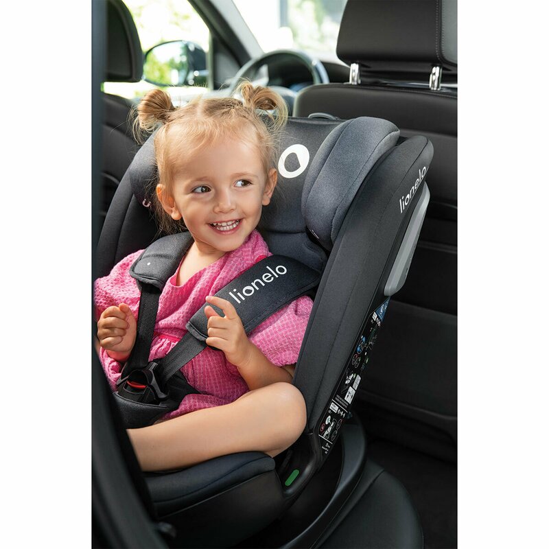 Scaun auto, Lionelo, Bastiaan RWF i-Size, Pozitie de somn, Protectie laterala, Rotire 360 grade, 0-36 Kg, Cu Isofix si Centura Top Tether, Conform cu standardul european de securitate ECE R129, Gri