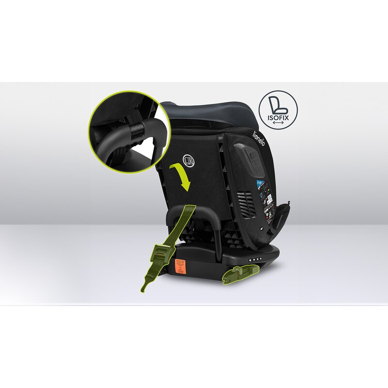 Scaun auto, Lionelo, Bastiaan RWF i-Size, Pozitie de somn, Protectie laterala, Rotire 360 grade, 0-36 Kg, Cu Isofix si Centura Top Tether, Conform cu standardul european de securitate ECE R129, Gri