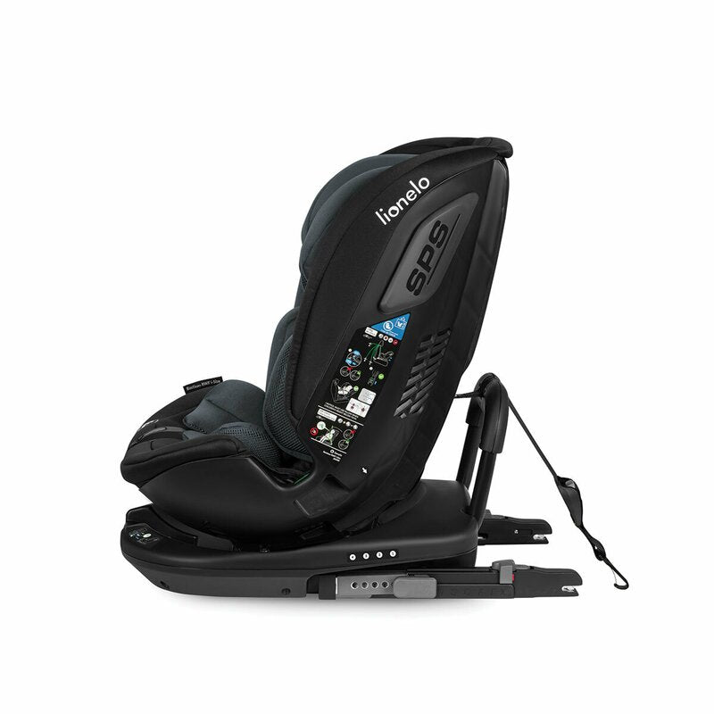 Scaun auto, Lionelo, Bastiaan RWF i-Size, Pozitie de somn, Protectie laterala, Rotire 360 grade, 0-36 Kg, Cu Isofix si Centura Top Tether, Conform cu standardul european de securitate ECE R129, Gri