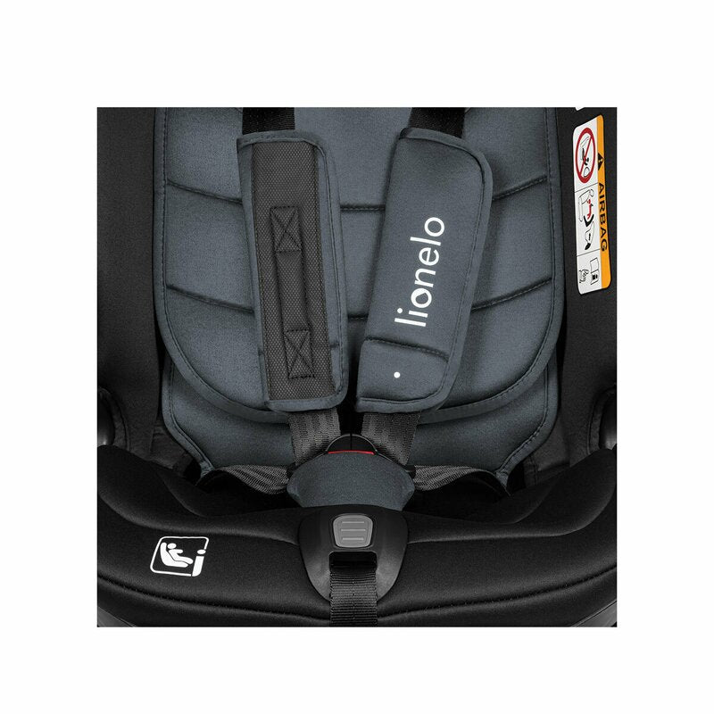 Scaun auto, Lionelo, Bastiaan RWF i-Size, Pozitie de somn, Protectie laterala, Rotire 360 grade, 0-36 Kg, Cu Isofix si Centura Top Tether, Conform cu standardul european de securitate ECE R129, Gri