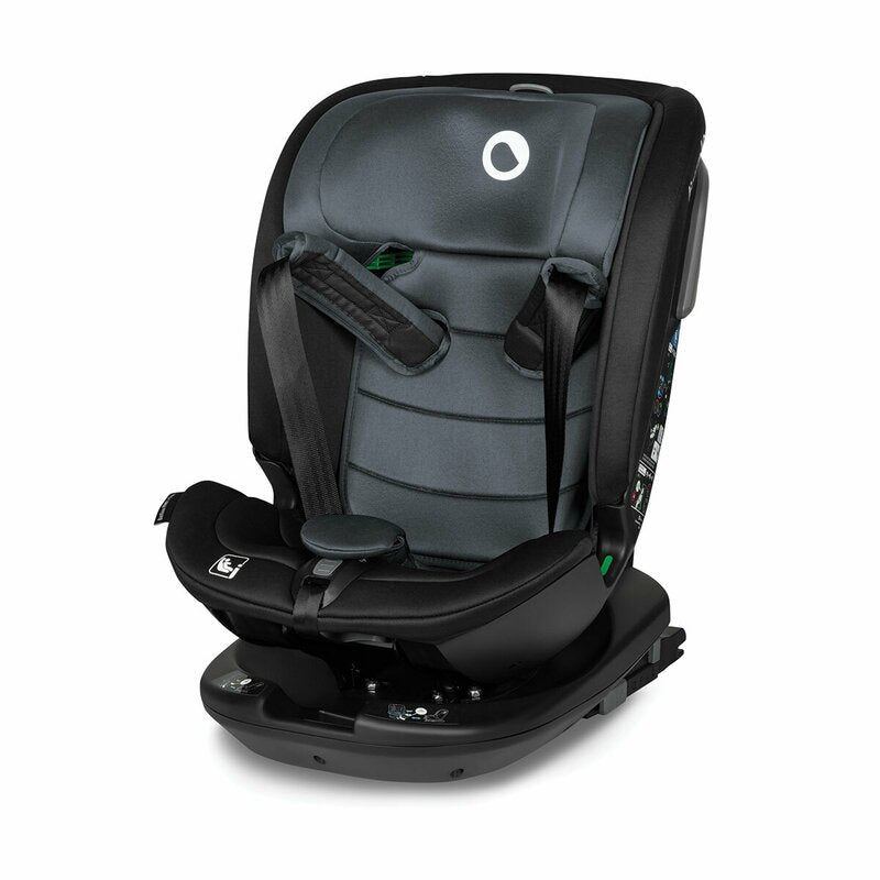 Scaun auto, Lionelo, Bastiaan RWF i-Size, Pozitie de somn, Protectie laterala, Rotire 360 grade, 0-36 Kg, Cu Isofix si Centura Top Tether, Conform cu standardul european de securitate ECE R129, Gri