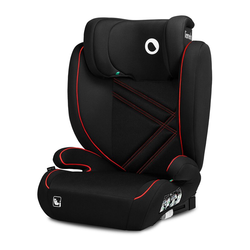 Scaun auto Lionelo Hugo i-Size, Negru-Rosu