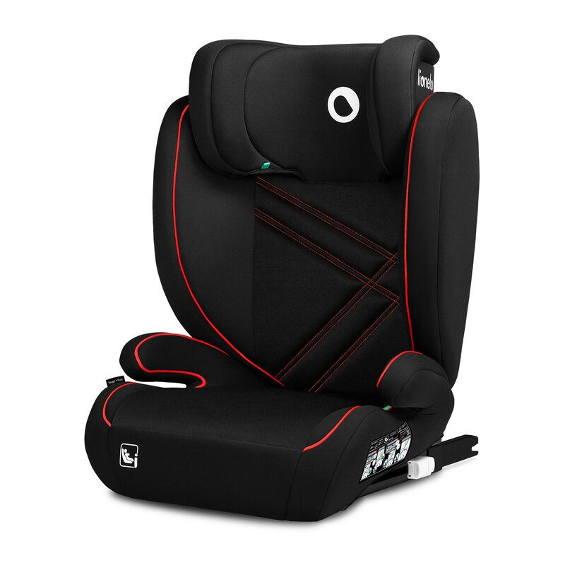 Scaun auto Lionelo Hugo i-Size, Negru-Rosu