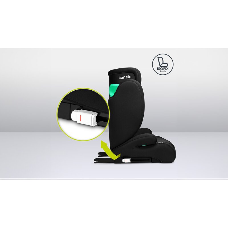 Scaun auto Lionelo Hugo i-Size, Negru-Rosu