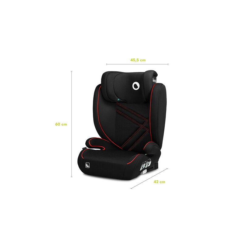 Scaun auto Lionelo Hugo i-Size, Negru-Rosu