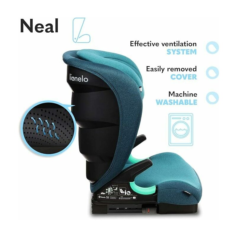 Scaun auto Lionelo Neal i-Size, Verde Turquoise