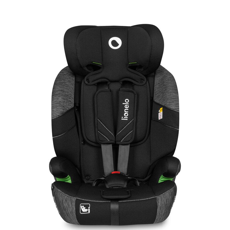 Scaun auto, Lionelo, Levi One i-Size, Universal, Instalare FWF, Cu tetiera reglabila in 10 pozitii, Cu spatar detasabil, 76-150 cm, Conform cu R129, Gri