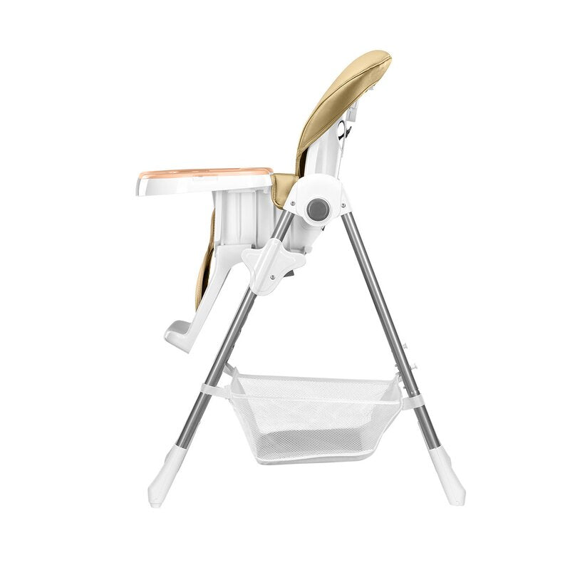 Scaun de masă Lionelo Linn Plus Bej – structura metalică și coșul de accesorii