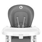 Scaun de masă Lionelo Linn Plus Gri – scaunul cu stratul superior al tăvii scos