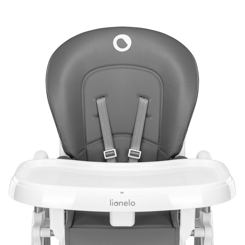 Scaun de masă Lionelo Linn Plus Gri – scaunul cu stratul superior al tăvii scos