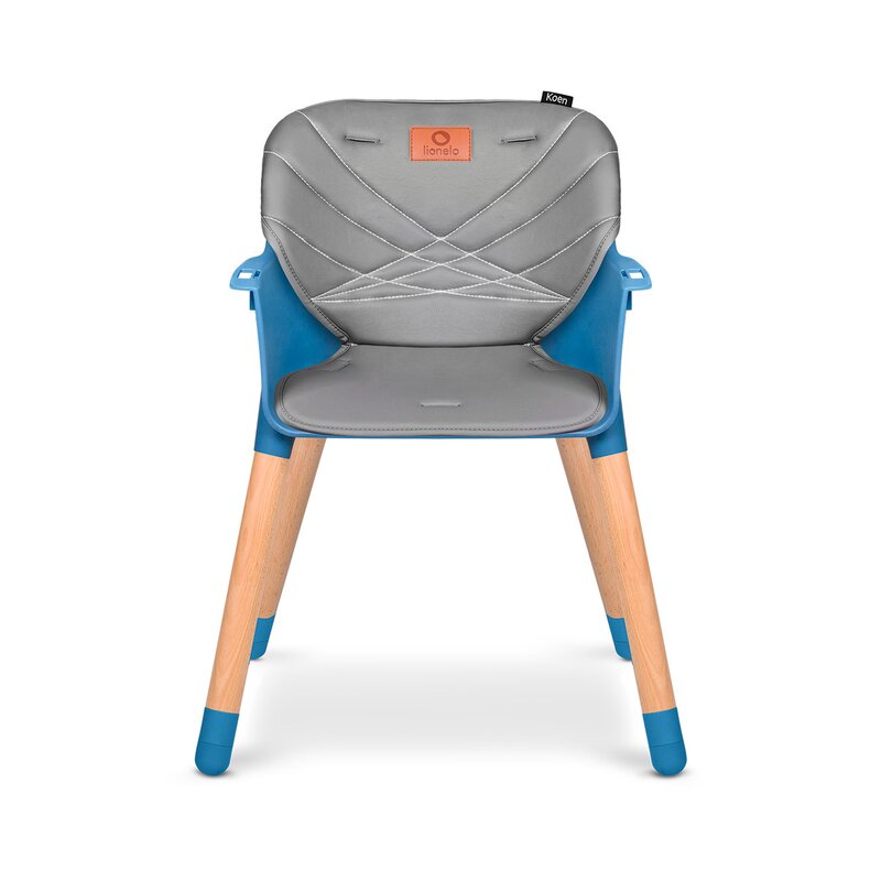 Scaun de masa, Lionelo, Koen, Din fag, 2 in 1, Transformabil, Sustine 30 kg, 6 luni+, Conform cu standardul european de securitate EN14988, Albastru