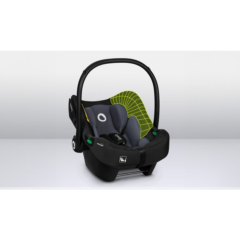 Scoica auto, Lionelo, i-Size Astrid, 0-13 Kg, 40-87 cm, Cu salteluta, Testat ADAC, Conform cu standardul european de securitate R129, Negru/Gri