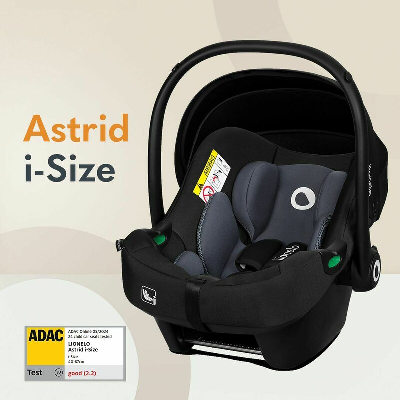 Scoica auto Lionelo Astrid i-Size Negru/Gri