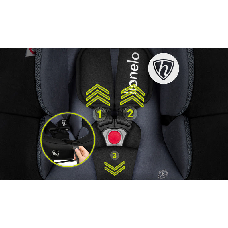Scoica auto Lionelo Astrid i-Size Negru/Gri