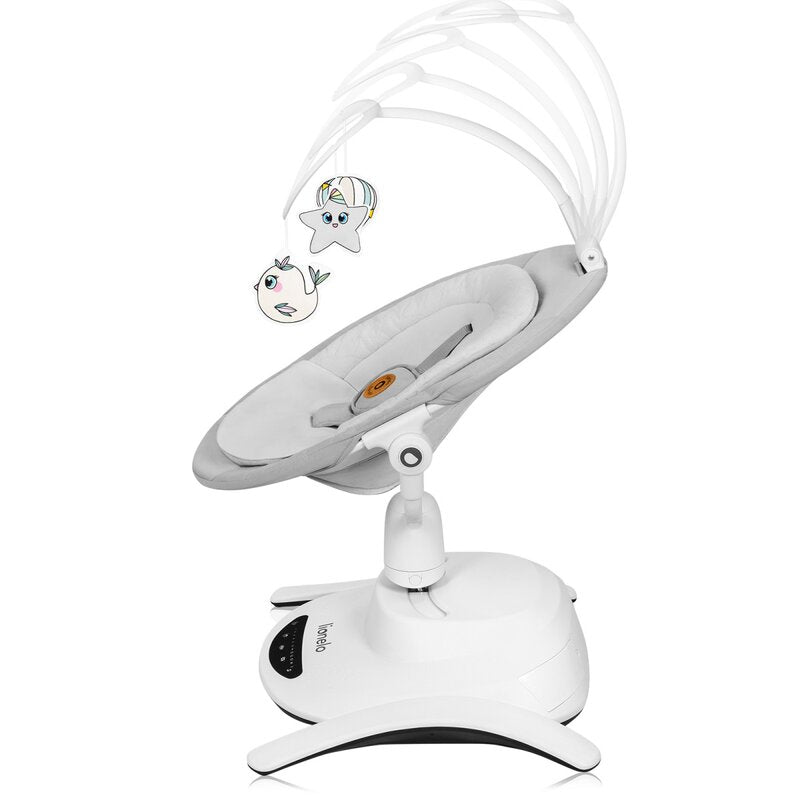Set 2 in 1, Balansoar si landou, Lionelo, Bella, Rotative 360, Ecran tactil si telecomanda, Electric, Scaun reglabil, 6 miscari unice, 5 viteze, Cu melodii, Gri
