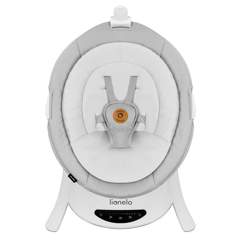 Set 2 in 1, Balansoar si landou, Lionelo, Bella, Rotative 360, Ecran tactil si telecomanda, Electric, Scaun reglabil, 6 miscari unice, 5 viteze, Cu melodii, Gri