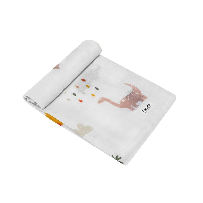 Set 3 museline Lionelo Bamboo Set Dino – imprimeu cu dinozauri