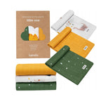 Set 3 museline Lionelo Bamboo Set Dino – set și ambalaj