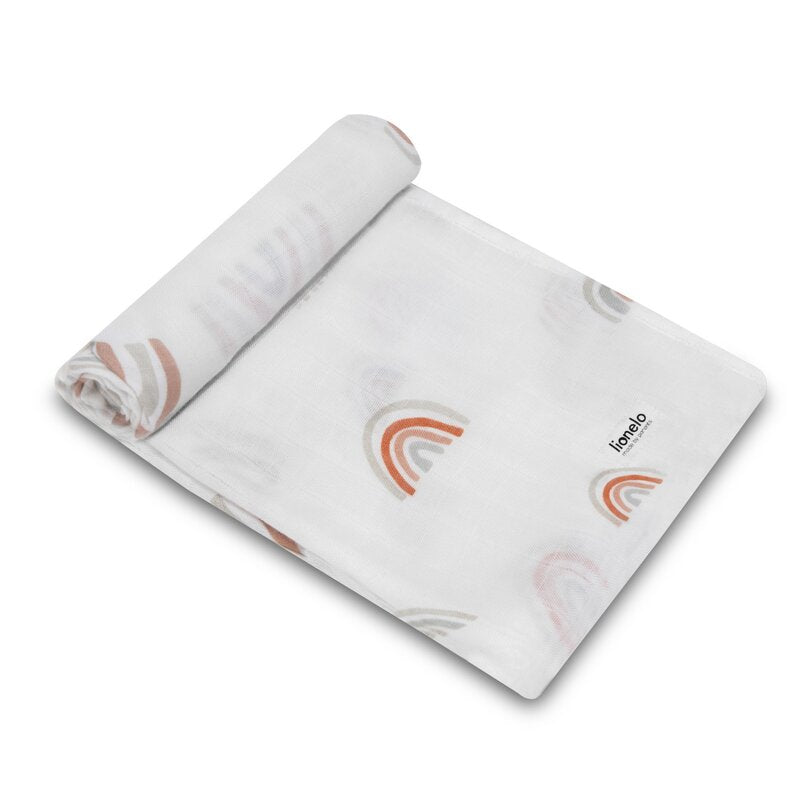 Set 3 museline Lionelo Bamboo Set Rainbow – imprimeu curcubeu