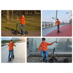 Trotinetă Lionelo Luca Grafit/Negru – colaj cu utilizarea trotinetei