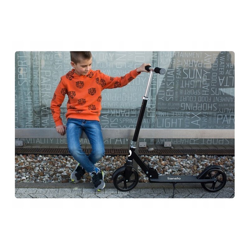 Trotineta, Lionelo, Luca, Copii/Adulti, Ultrapliabila, Pana la 100 Kg, Conform cu standardul european de securitate EN14619, Negru