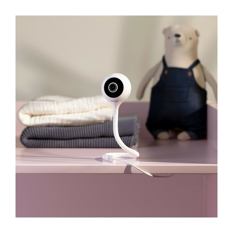 Video monitor, Lionelo, Babyline Smart, Cu aplicatie Smart Life, Cablu USB, Conexiune Wifi, Comunicare bidirectionala, Senzor de temperatura, Alb