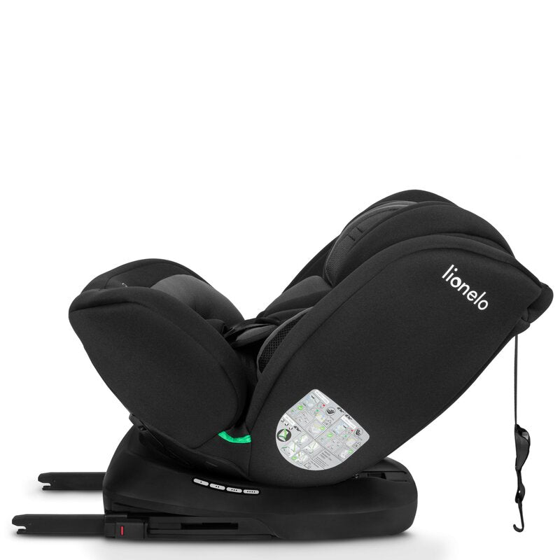 Scaun auto, Lionelo, Bastiaan i-Size, 4 in 1, Protectie laterala, Cu spatar inclinabil in 4 pozitii, Cu tetiera reglabila in 7 pozitii, Rotire 360 grade, Top Tether, 0-36 Kg, 40-150 cm, Cu Isofix, Conform cu ECE R129/03, Gri