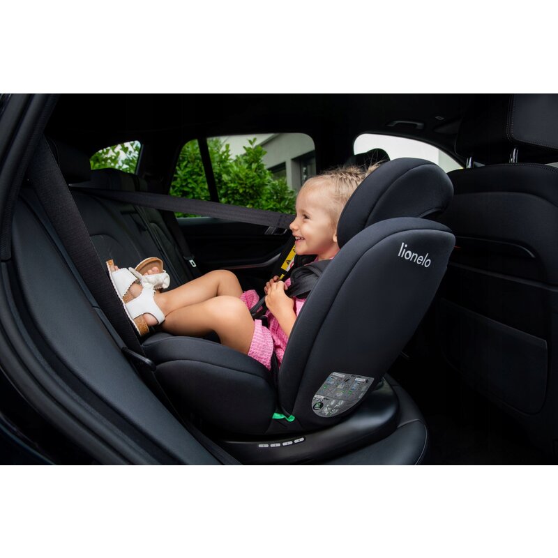 Scaun auto, Lionelo, Bastiaan i-Size, 4 in 1, Protectie laterala, Cu spatar inclinabil in 4 pozitii, Cu tetiera reglabila in 7 pozitii, Rotire 360 grade, Top Tether, 0-36 Kg, 40-150 cm, Cu Isofix, Conform cu ECE R129/03, Gri
