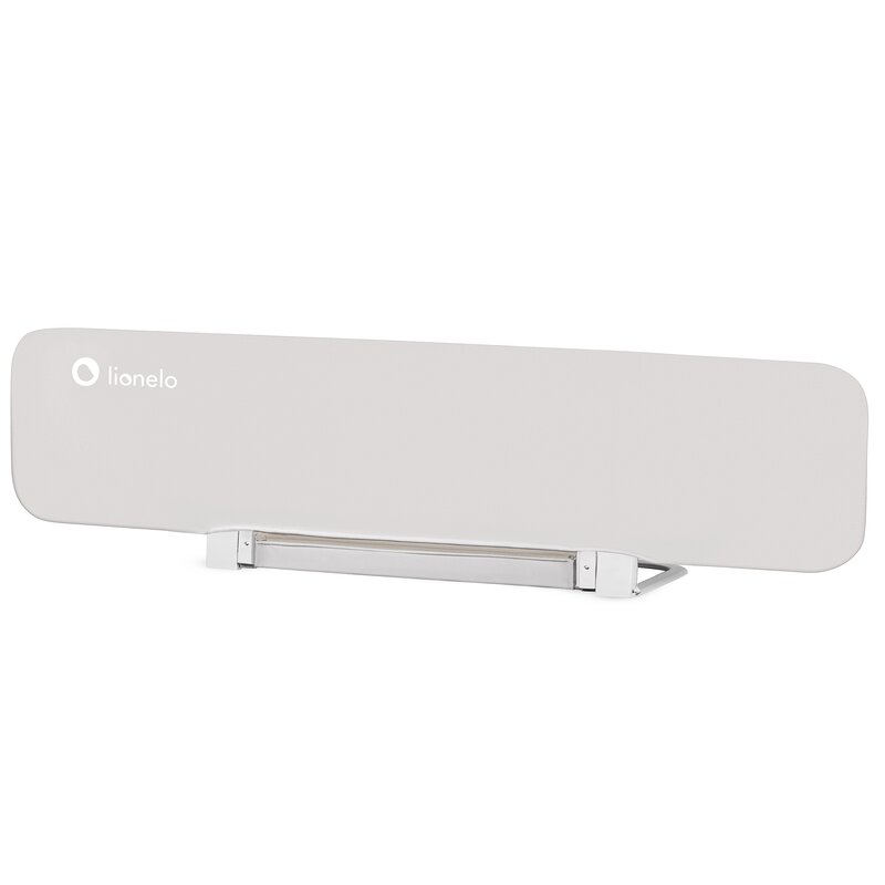 Bariera de protectie pentru pat, Lionelo, Lora XL, Pliabila, Sistem de blocare StandSafe, Geanta de transport inclusa, 150x46 cm, Conform cu BS 7972:2001+A1:2009, Bej