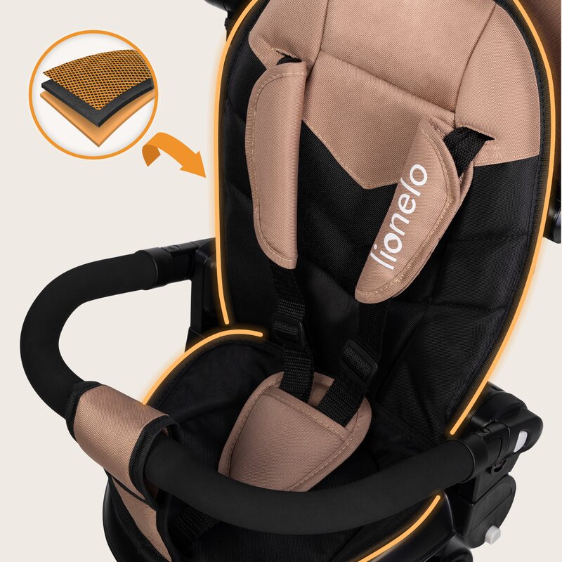 Tricicleta Copii Lionelo Tris Plus 2in1 Pliabila Scaun Rotativ 360 Bej