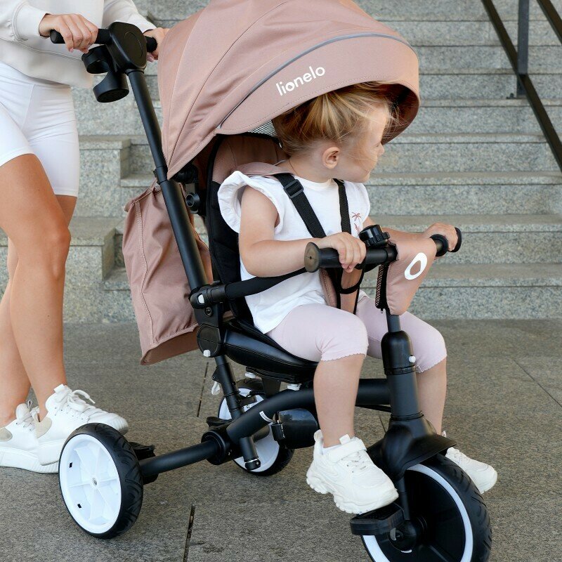 Tricicleta Copii Lionelo Tris Plus 2in1 Pliabila Scaun Rotativ 360 Bej